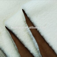 suede laminated with fur rabbit fabric for winter coat