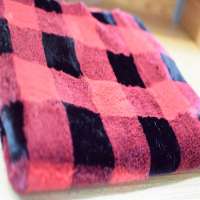 100% Polyester super soft Plaid toy Fleece Faux Rabbit Hair Fur Fabric